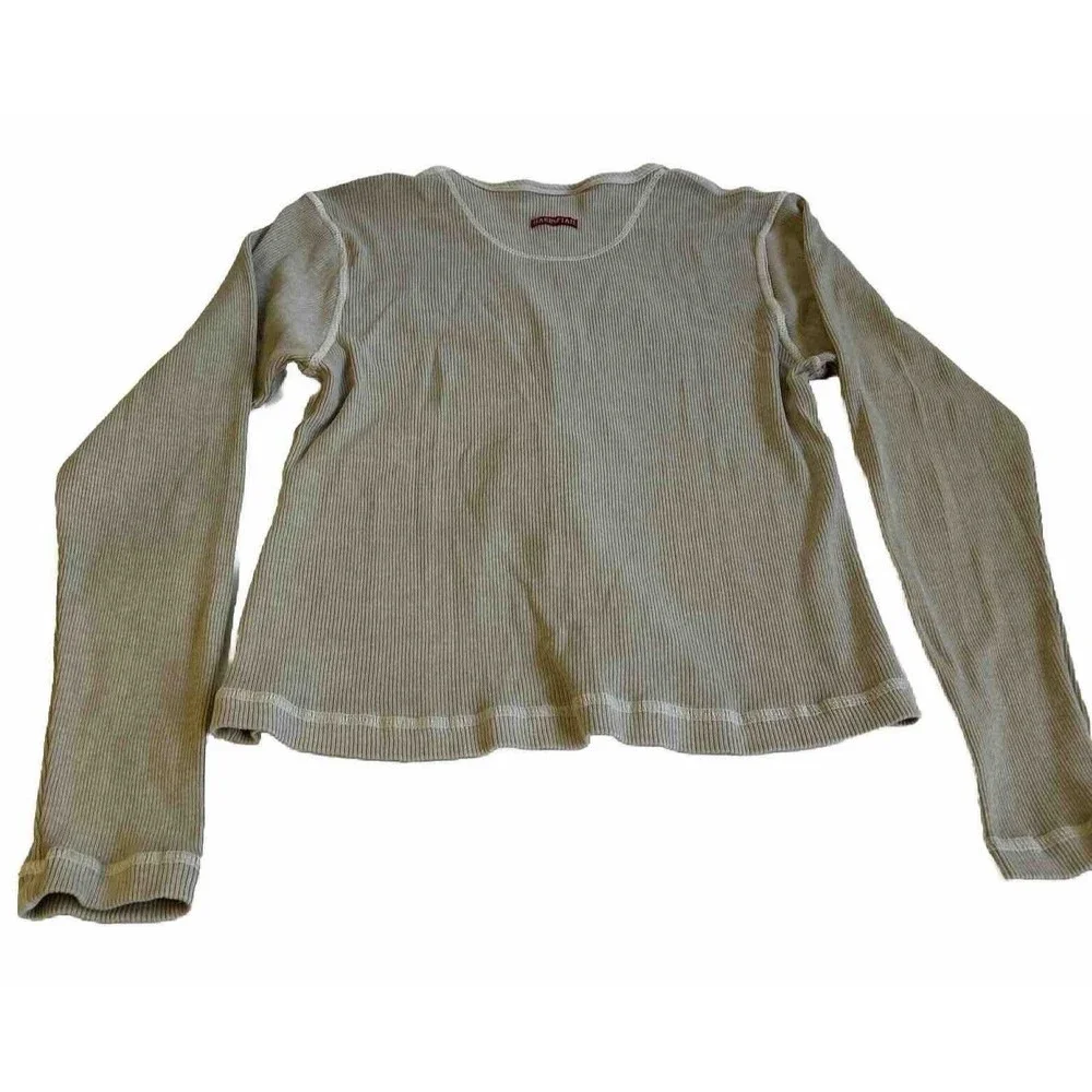 Hard Tail Womens Ribbed Cardigan Sweater Set Khaki Beige V Neck Sz Small READ - Picture 12 of 16